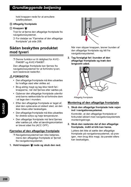 Pioneer AVIC-F940BT - User manual - danois, finnois, su&eacute;dois