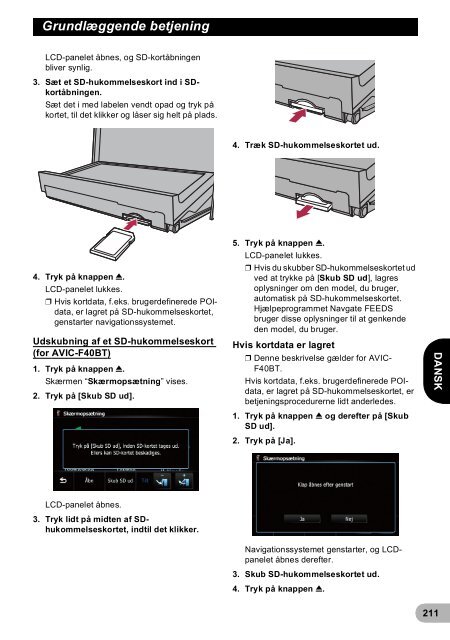 Pioneer AVIC-F940BT - User manual - danois, finnois, su&eacute;dois