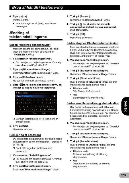 Pioneer AVIC-F940BT - User manual - danois, finnois, su&eacute;dois