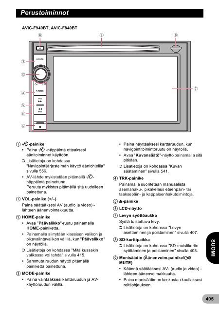 Pioneer AVIC-F940BT - User manual - danois, finnois, su&eacute;dois