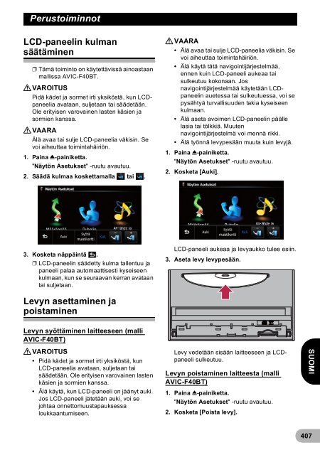 Pioneer AVIC-F940BT - User manual - danois, finnois, su&eacute;dois