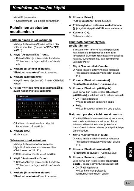 Pioneer AVIC-F940BT - User manual - danois, finnois, su&eacute;dois