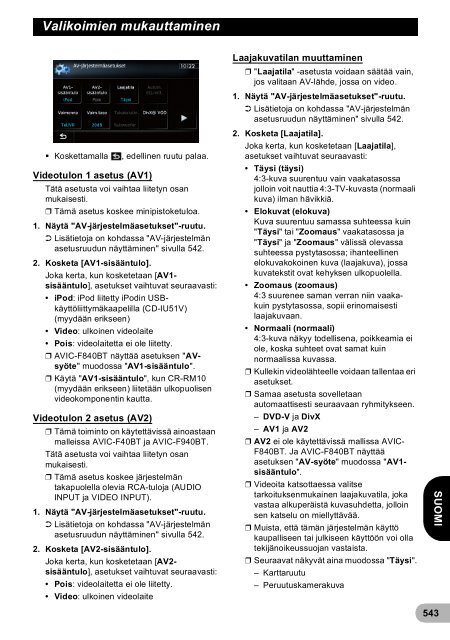 Pioneer AVIC-F940BT - User manual - danois, finnois, su&eacute;dois