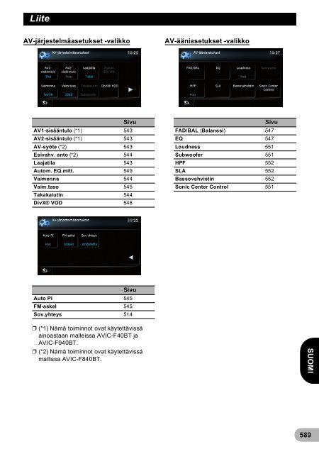 Pioneer AVIC-F940BT - User manual - danois, finnois, su&eacute;dois