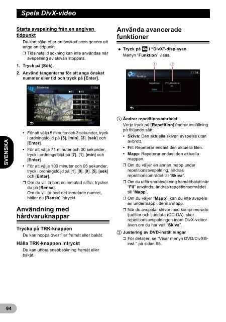 Pioneer AVIC-F940BT - User manual - danois, finnois, su&eacute;dois