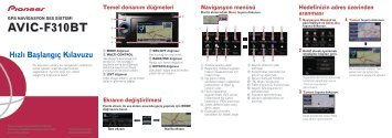 Pioneer AVIC-F310BT - Quickstart manual - turc