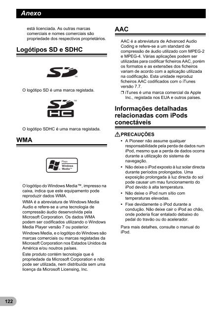 Pioneer AVIC-F310BT - User manual - portugais