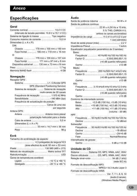 Pioneer AVIC-F310BT - User manual - portugais