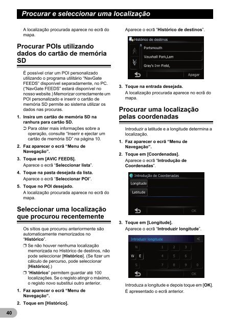Pioneer AVIC-F310BT - User manual - portugais