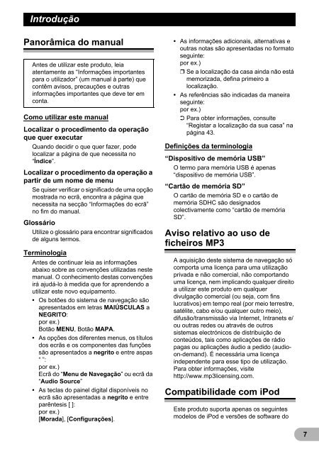 Pioneer AVIC-F310BT - User manual - portugais