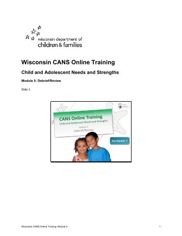 Wisconsin CANS Online Training - Wisconsin Child Welfare ...