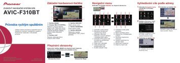 Pioneer AVIC-F310BT - Quickstart manual - tchÃ¨que