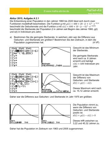 Abitur 2015; Aufgabe A 2.1