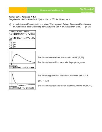 Abitur 2014; Aufgabe A 1.1