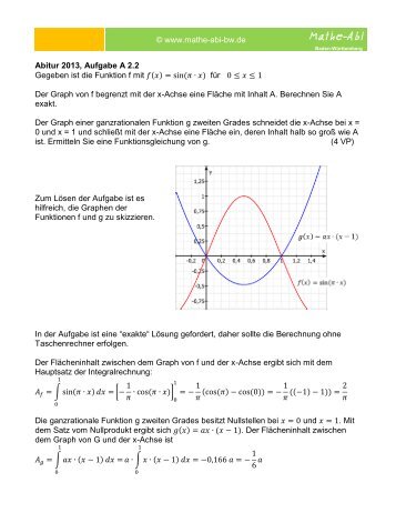 Abitur 2013; Aufgabe A 2.2