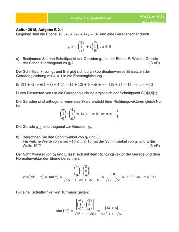 Abitur 2015; Aufgabe B 2.1