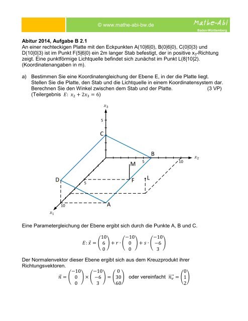 Abitur 2014; Aufgabe B 2.1