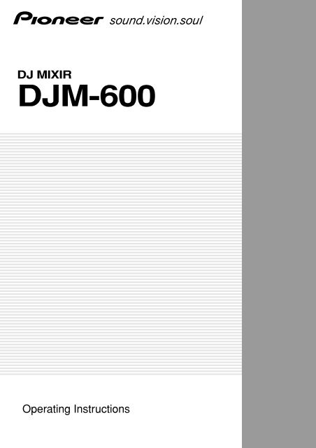 Pioneer DJM-600 - User manual - anglais