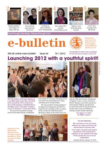 Launching 2012 with a youthful spirit! - SGI-UK E-Bulletin and Podcast