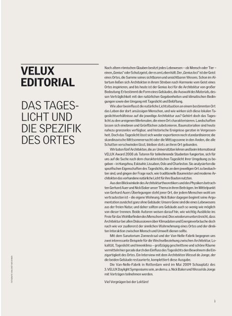 Daylight & Architecture | Architektur-Magazin von VELUX, Ausgabe ...