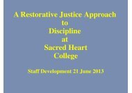 Discipline at Sacred Heart College - Staff July 2013 Final