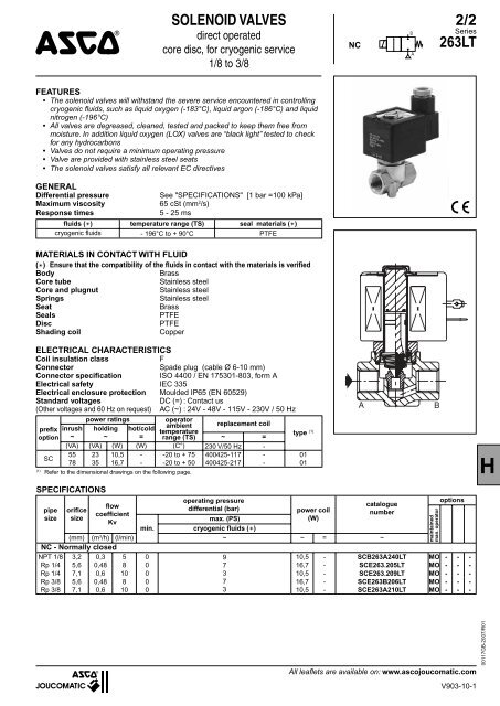 SOLENOID VALVES 2/2 263LT