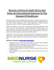 Become A Nurse In South Africa And Enjoy An International Exposure In The Domain Of Healthcare