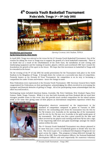 4th Oceania Youth Basketball Tournament Nuku ... - Fiba Oceania