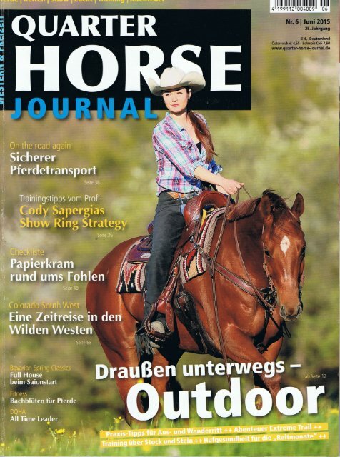 Abenteuer Extreme Trail. Quarter Horse Journal 6-2015