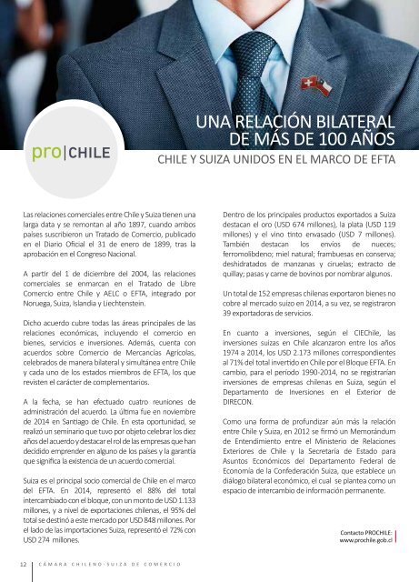 OPORTUNIDADES Y NEGOCIOS CHILE - SUIZA