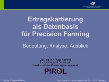 Ertragskartierung als Datenbasis für Precision Farming - Bedeutung ...