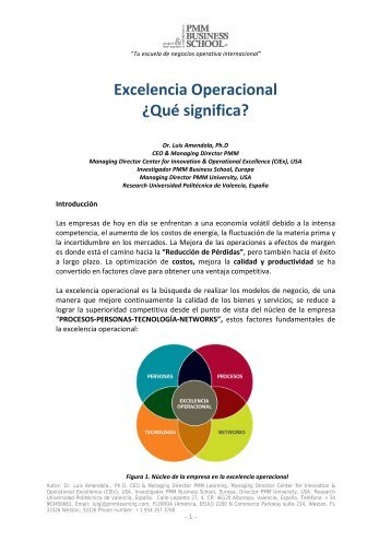 Excelencia Operacional ¿Qué significa?