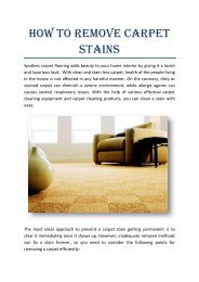 How to remove carpet stains