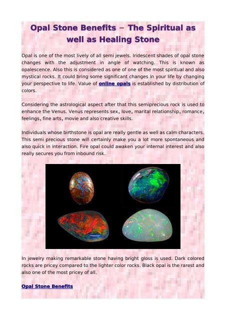 Opal  Meaning Chakra Healing Feng Shui Zodiac Birthstone
