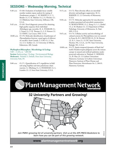 See the program book (PDF) - American Phytopathological Society