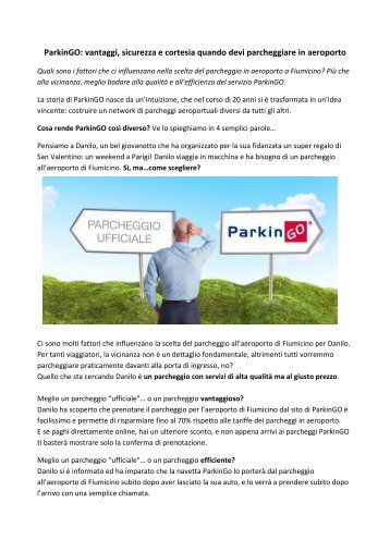 ParkinGO vantaggi sicurezza e cortesia quando devi parcheggiare in aeroporto
