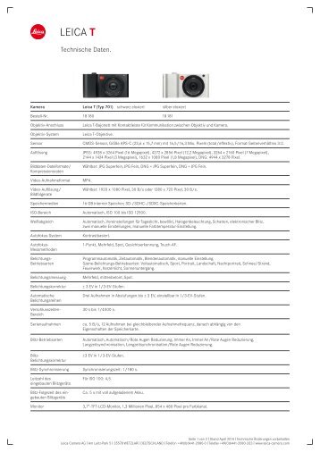 Datenblatt: Leica T