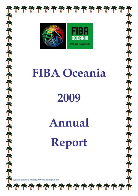 FIBA Oceania 2009 Annual Report