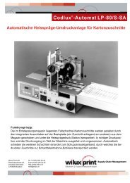 Codlux -Automat LP-80/S-SA - Wilux Print AG