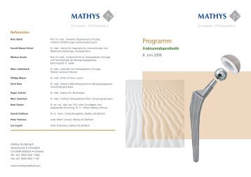 Programm - Mathys AG Bettlach