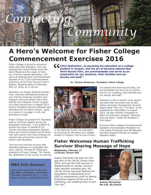 Fisher College Community Newsletter - February 2016