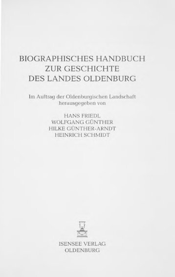 biographisches handbuch zur geschichte des landes oldenburg