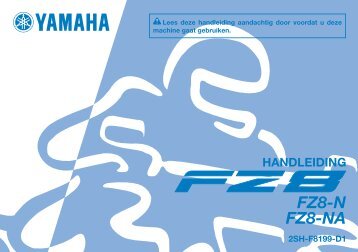 Yamaha FZ8-N - 2015 - Mode d'emploi Nederlands