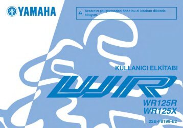 Yamaha WR125X - 2011 - Mode d'emploi TÃ¼rkÃ§e