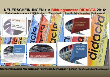 Didacta 2016: Newsletter Berufliche Bildung (Kfz Mechatronik englisch franzoesisch/ Woerterbuch fuer Elektroberufe) 