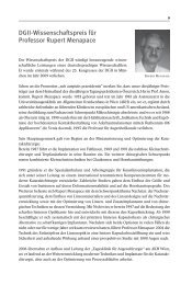 DGII-Wissenschaftspreis für Professor Rupert Menapace