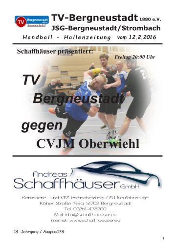 TVB-Hallenzeitung Ausgabe178