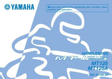 Yamaha MT125 - 2015 - Mode d'emploi Nederlands