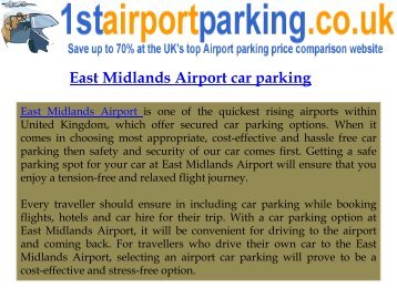 East Midlands Airport Car Parking