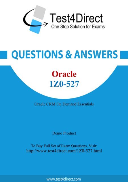 Up-to-Date 1Z0-527 Exam BrainDumps for Guaranteed Success